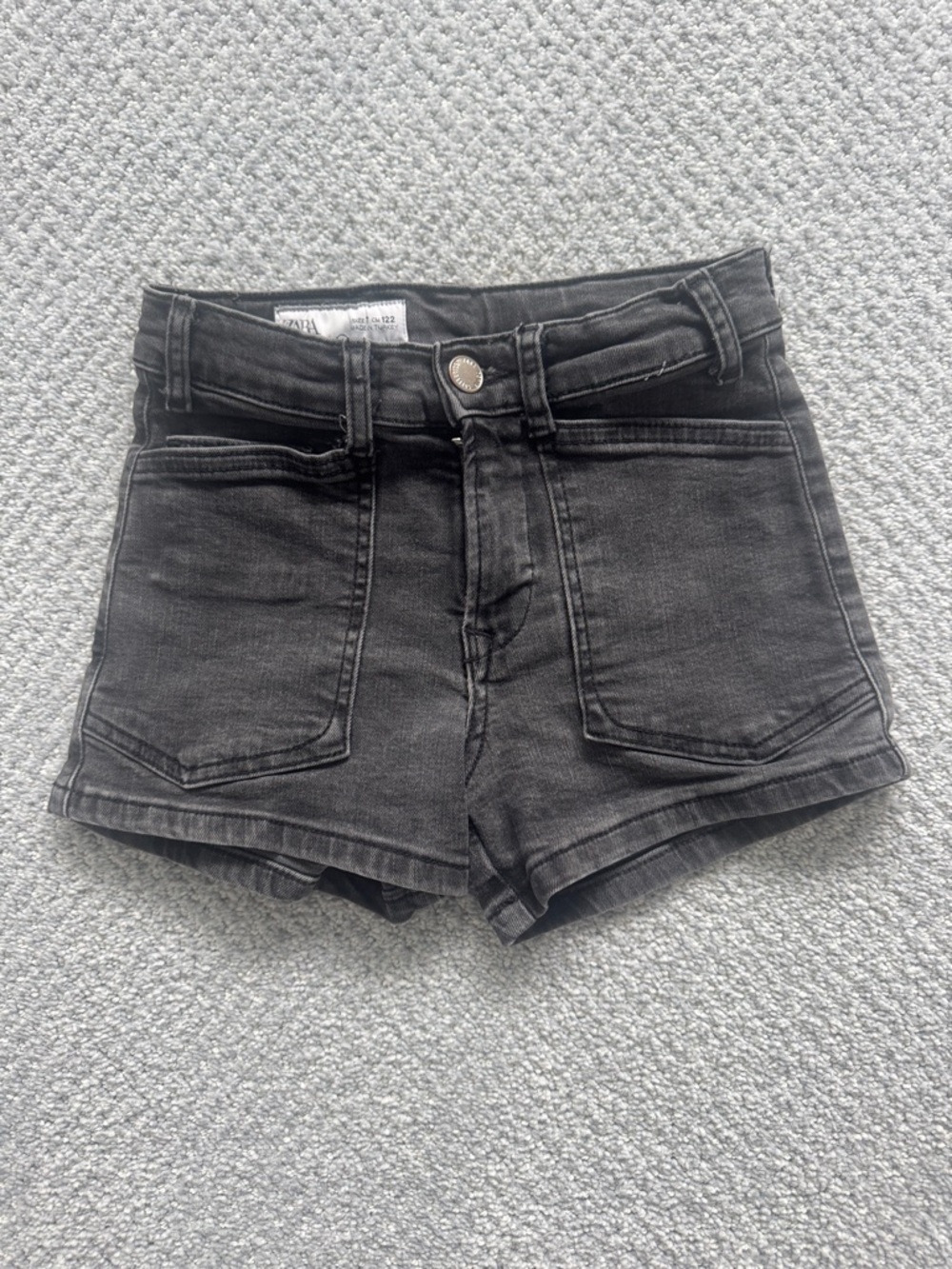 Zara Black High-Rise Denim Shorts